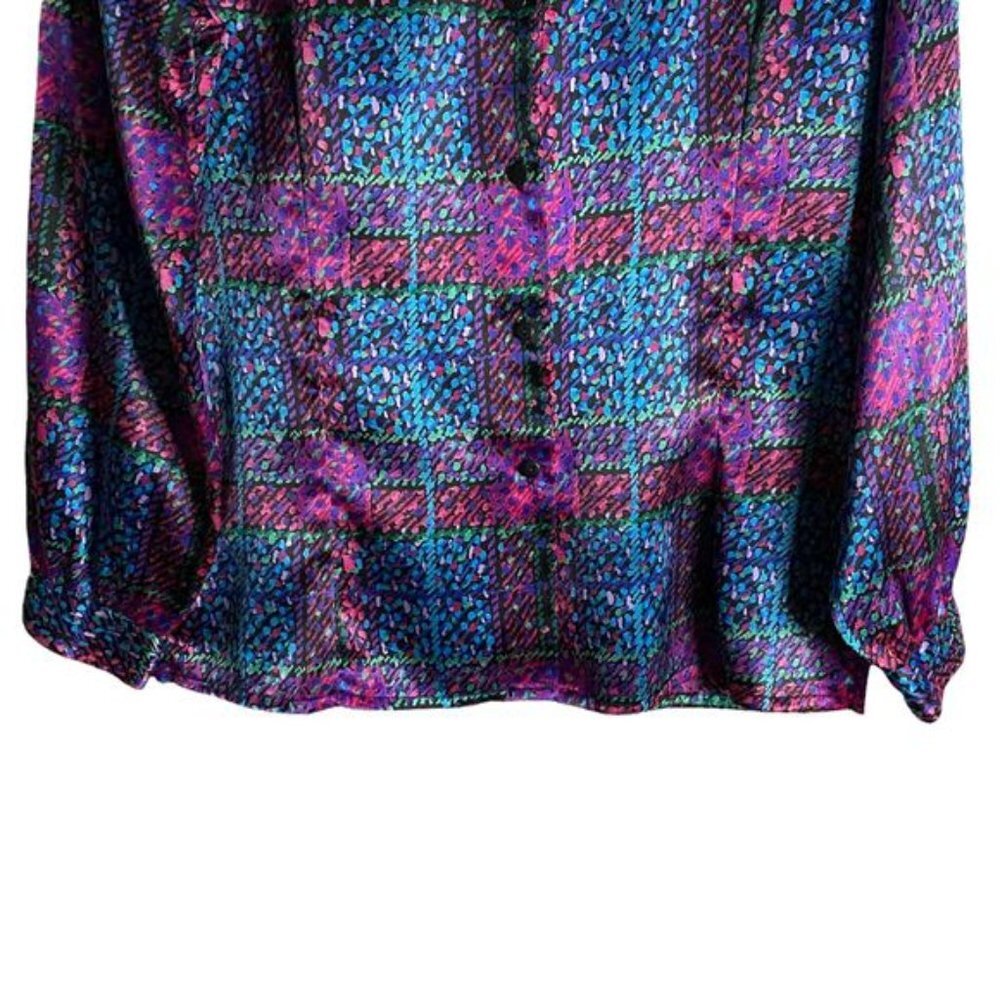 Alia Women’s Patterned Button Down Sleeve Blouse - image 3